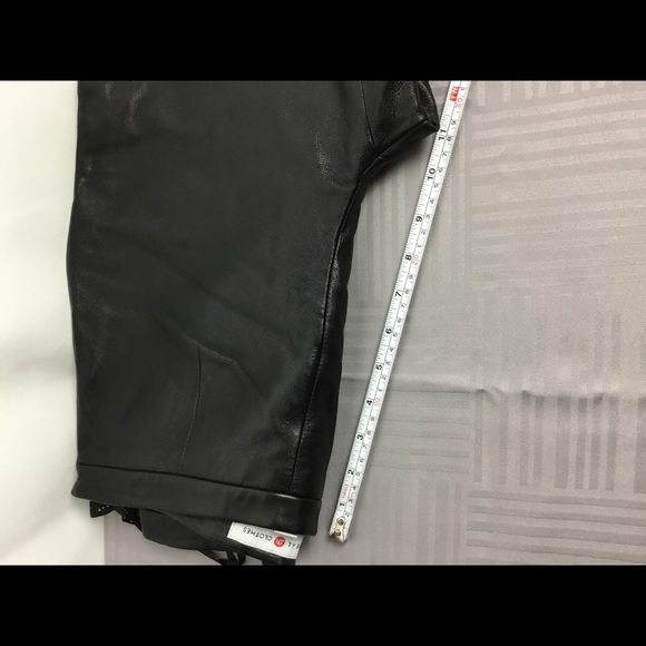 Real Clothes Leather Pant  Size 2 Black Lined Hi Waist Straight Leg Leather Lace - Picture 7 of 12